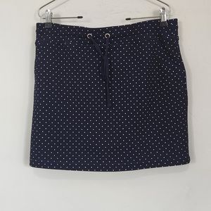 Attyre New York Women Blue White Polka Dot Skort 14 Waist tie NWOT.